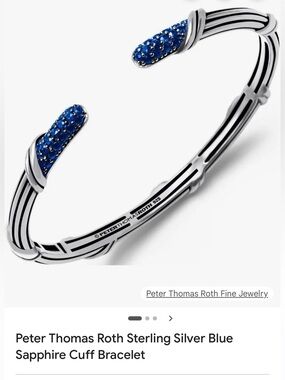 Peter Thomas Roth Classic Pave Cuff with blue sapphires in sterling silver